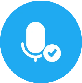 Icon showing voice recording used to detect cheating